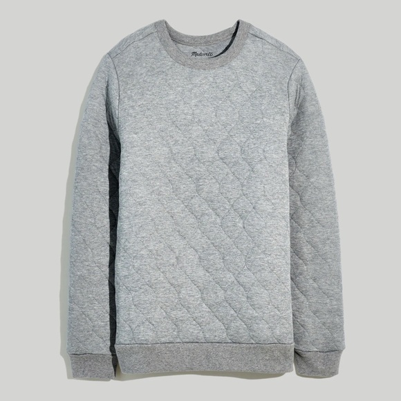 Madewell Quilted Sweatshirt in Heather Gray - Picture 5 of 10